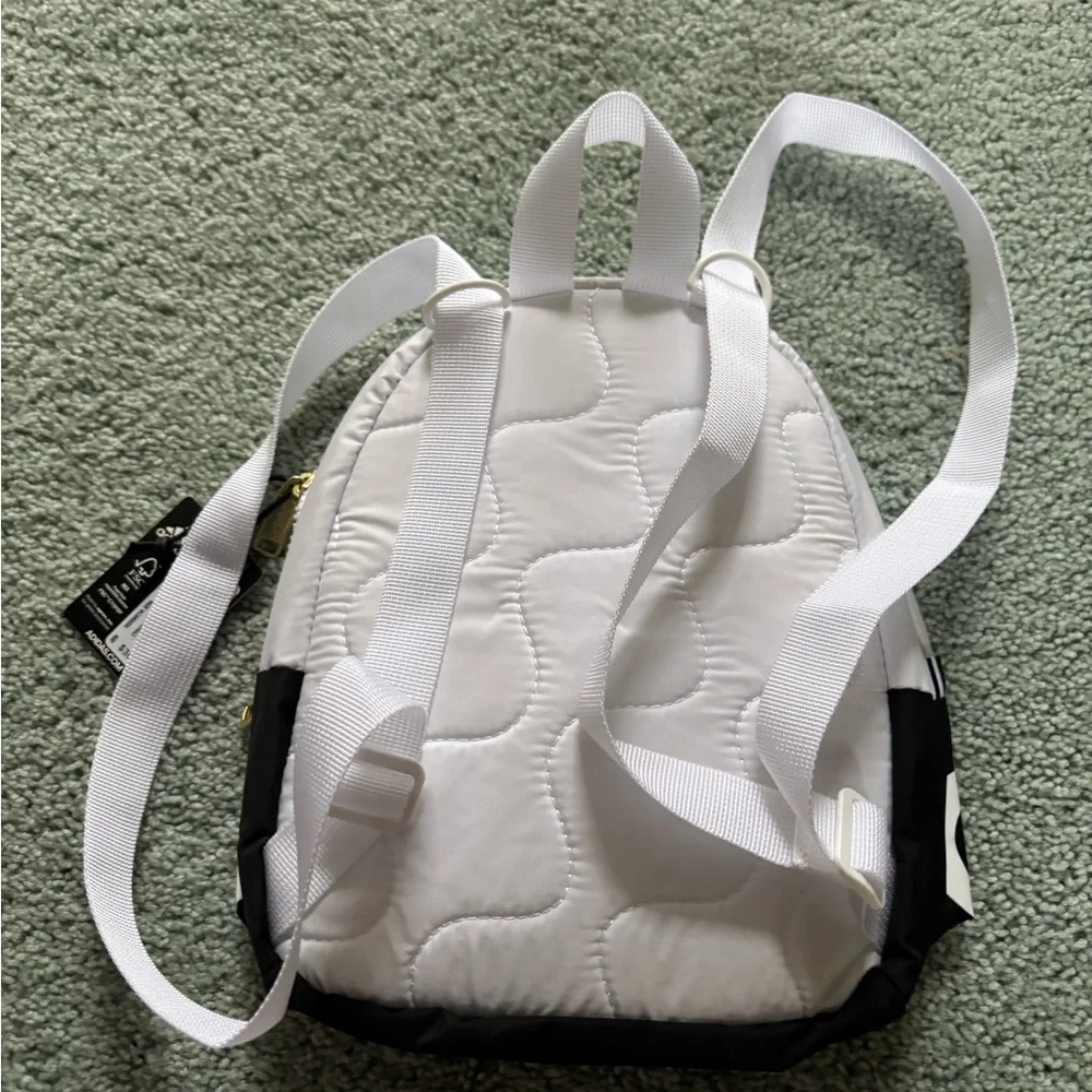 Adidas NWT Linear Mini Backpack Black and White - Picture 2 of 5